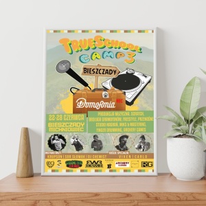 Poster Frame Mockup on the wall with plant