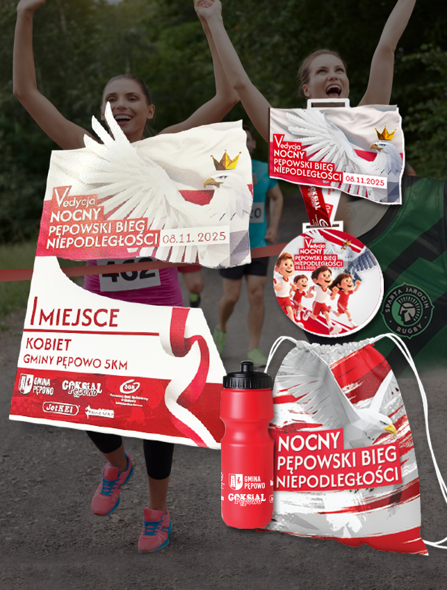 trofea i odziez na bieg